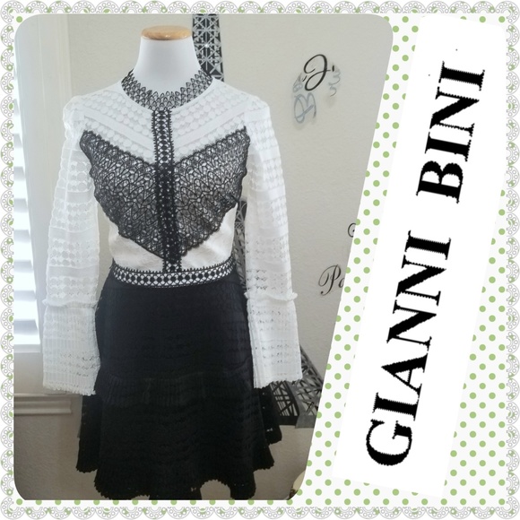 Giani Bini Dresses & Skirts - 🎀 Giani Bini Womens Blk & White Lace Dress